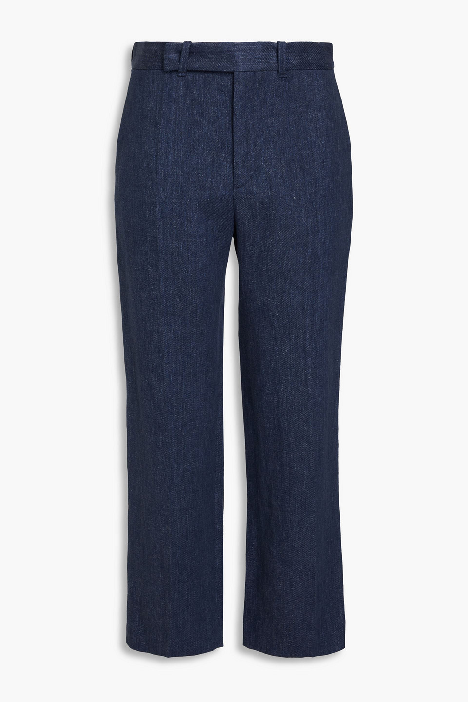 Chloé Chloe Ladies Deep Ocean Cropped Tailored Linen Pants In Blue