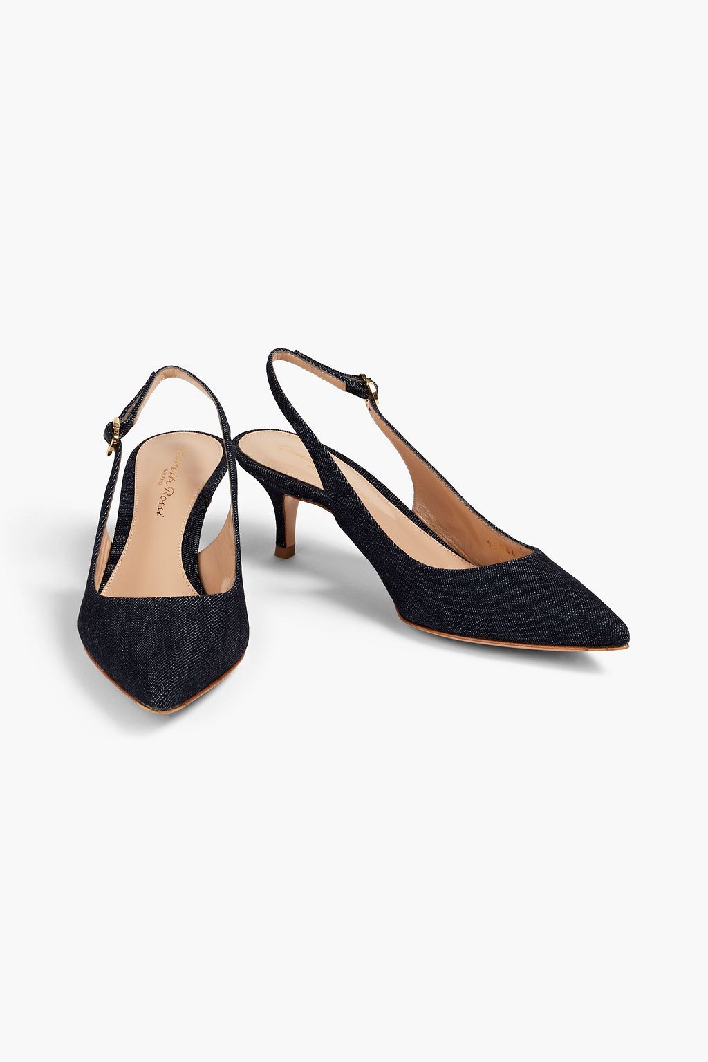 GIANVITO ROSSI Denim slingback pumps