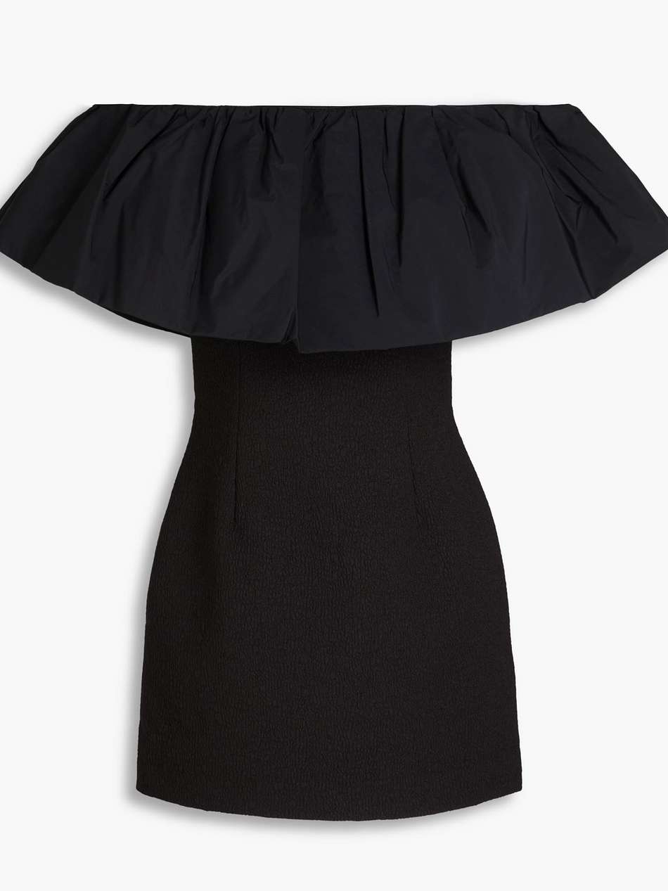 cecily off-the-shoulder taffeta and cloqué mini dress