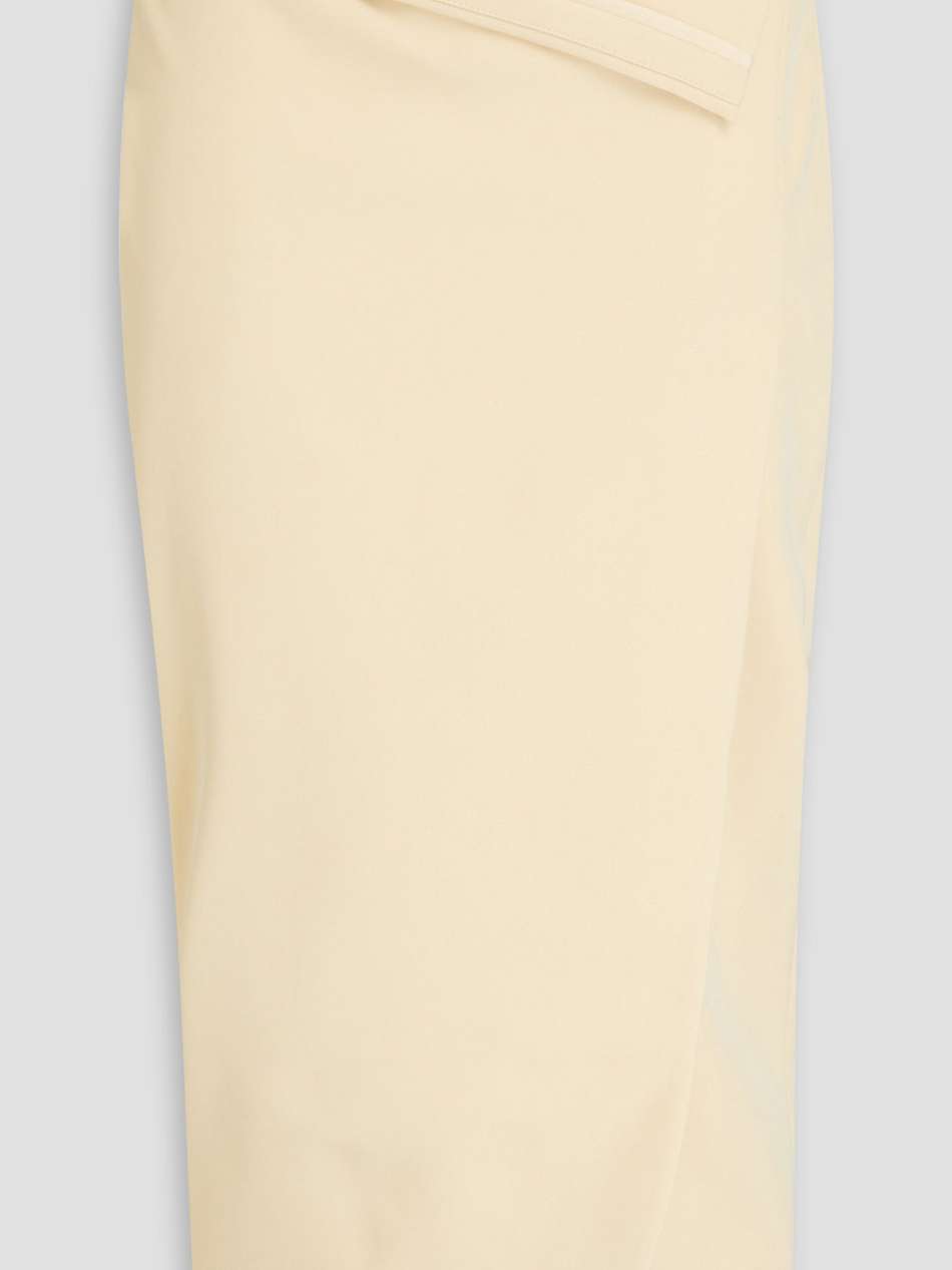 vienna wrap-effect crepe midi skirt