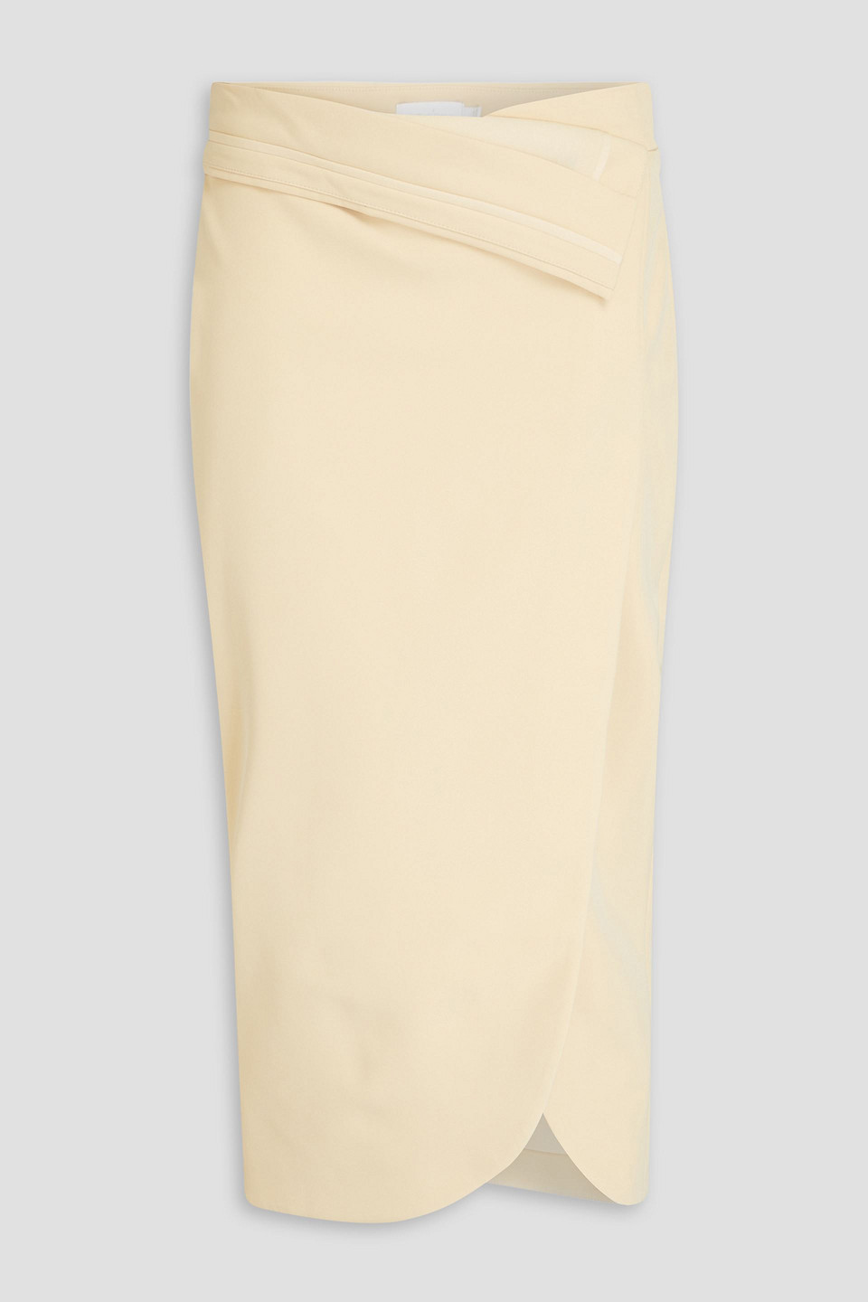 Vienna wrap-effect crepe midi skirt