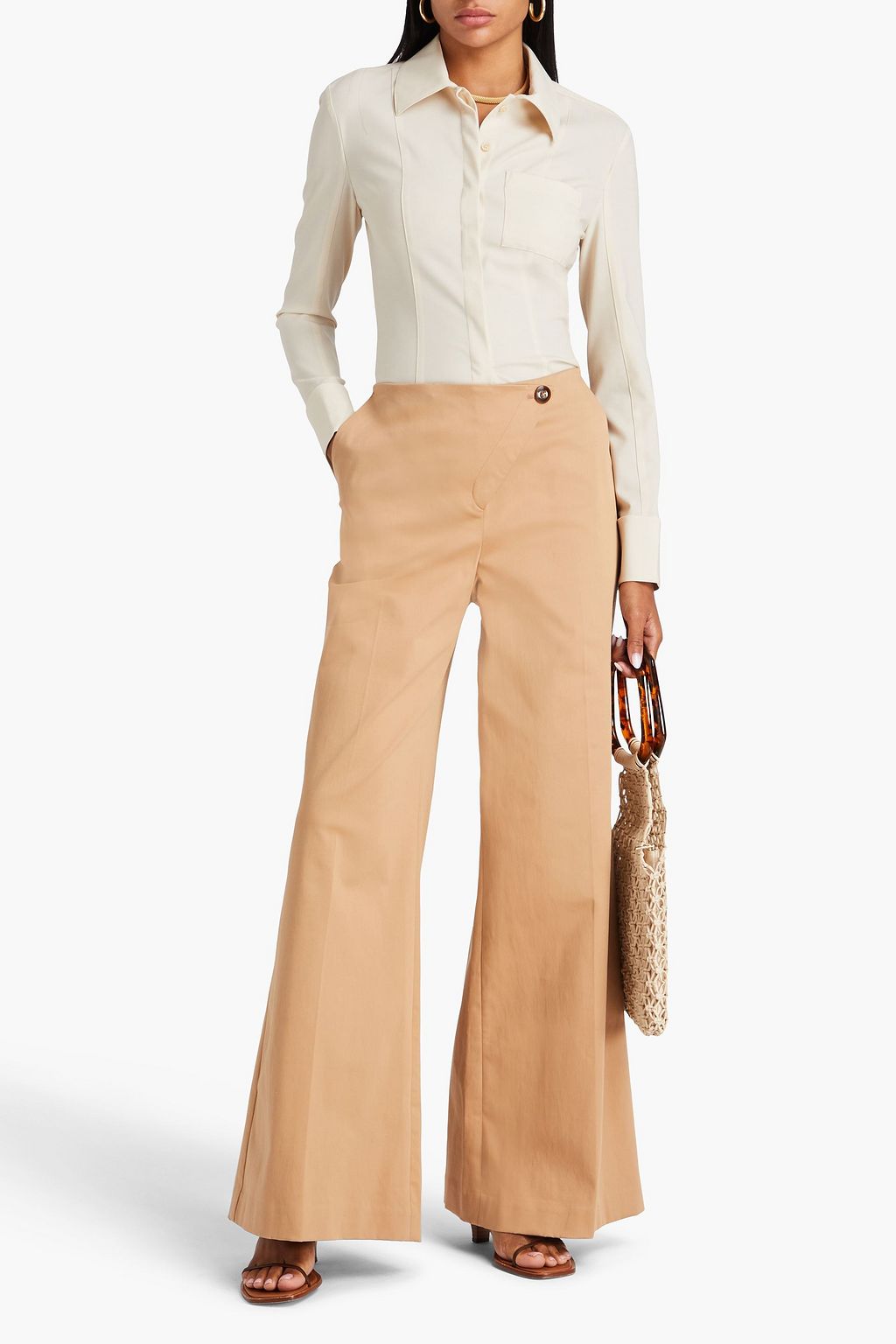 SIMKHAI Rory cotton-blend wide-leg pants