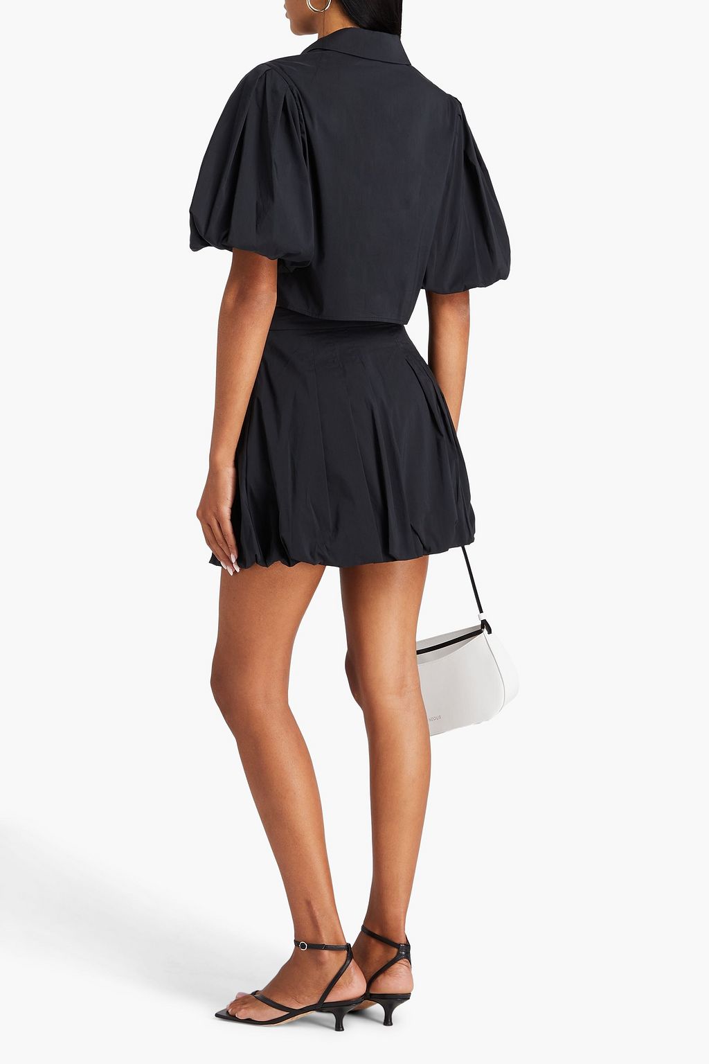 SIMKHAI Antonia cropped cotton-blend poplin shirt