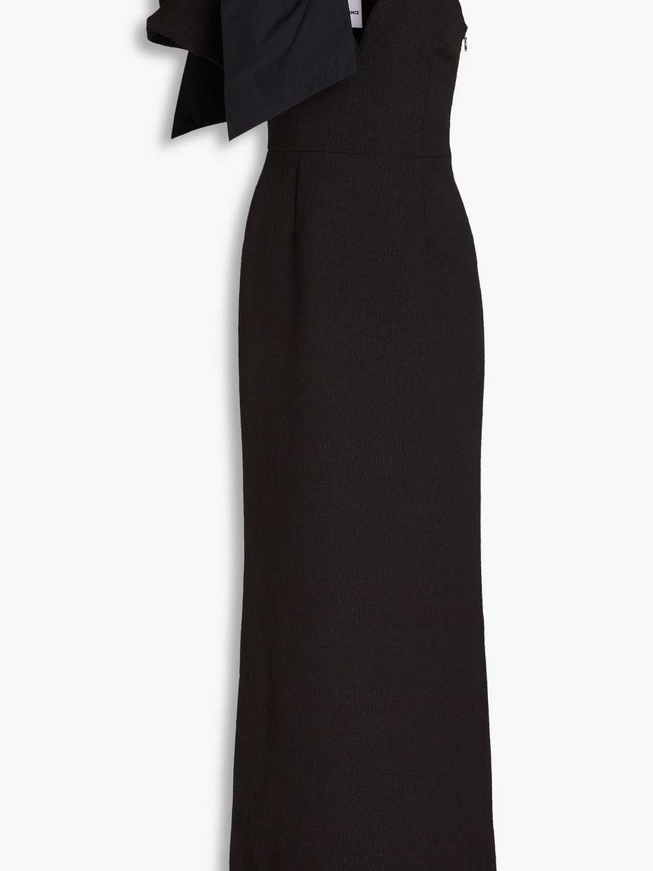cecily bow-detailed cloqué gown