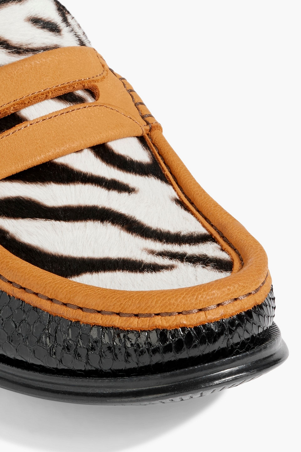 Shop Dolce & Gabbana Calf Hair, Nubuck And Snakeskin Loafers In Animal Print