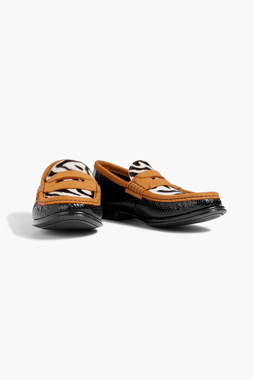 Dolce & Gabbana Calf Hair, Nubuck And Snakeskin Loafers In Animal Print
