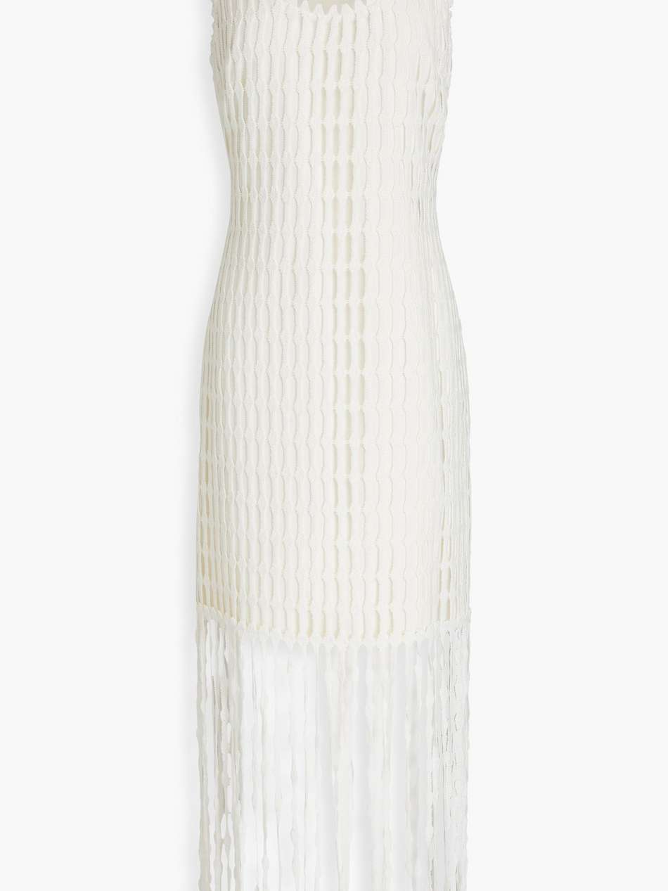 janette fringed crocheted cotton maxi dress