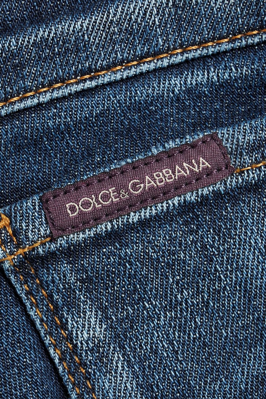 DOLCE&GABBANA Slim-fit distressed denim jeans