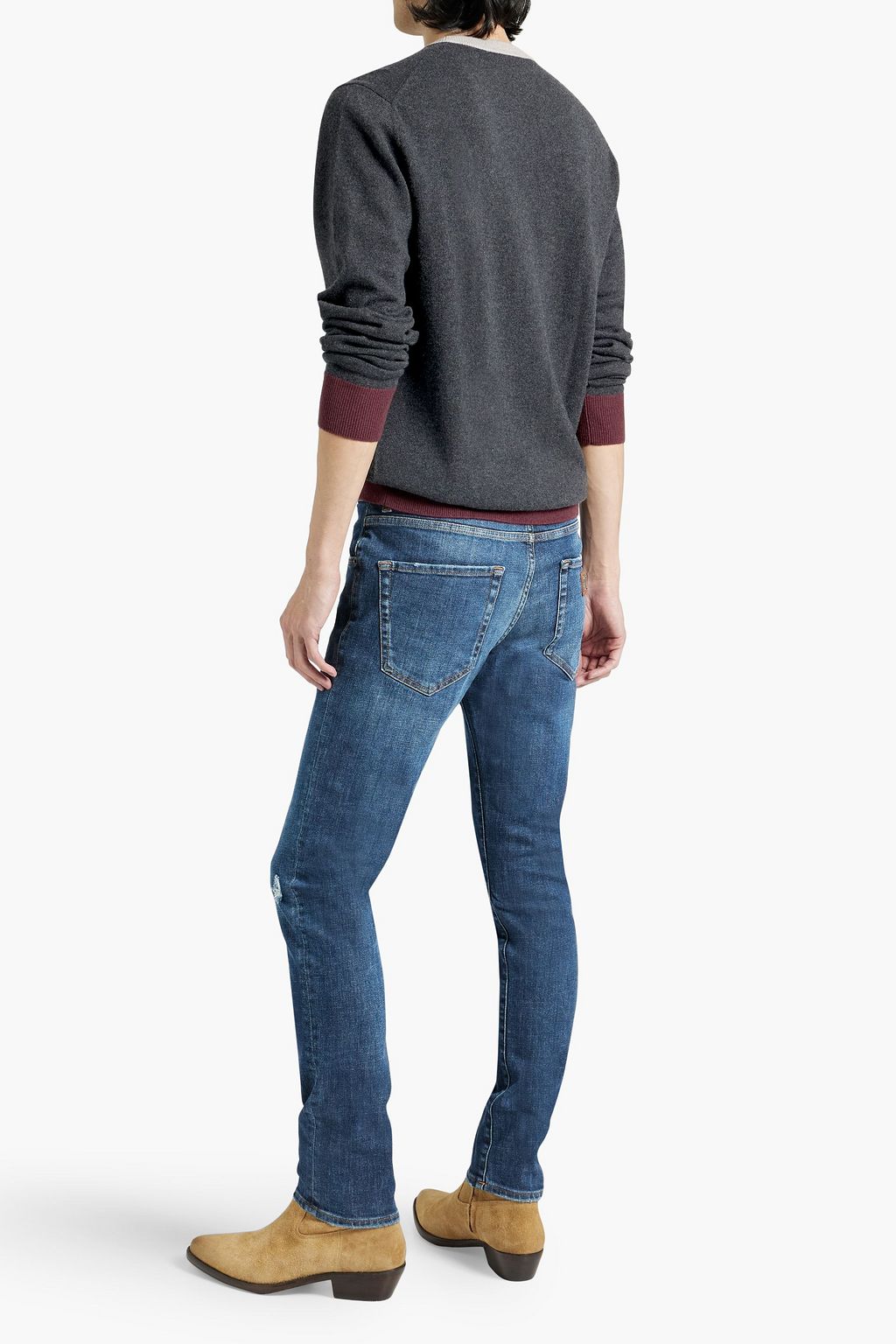 DOLCE&GABBANA Slim-fit distressed denim jeans