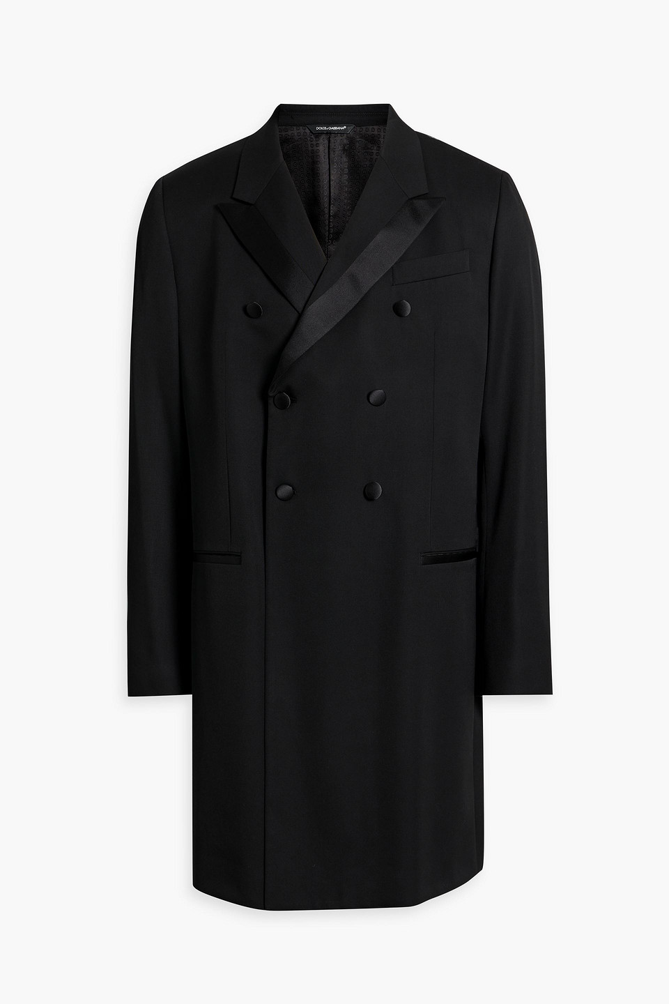 Double-breasted wool-twill coat