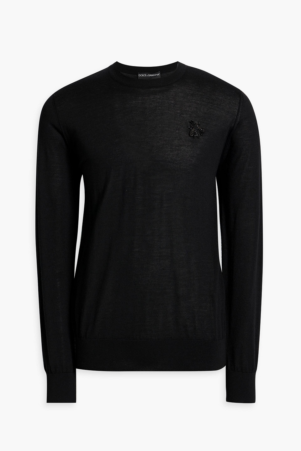 Dolce & Gabbana Bead-embellished Cashmere Sweater In Black