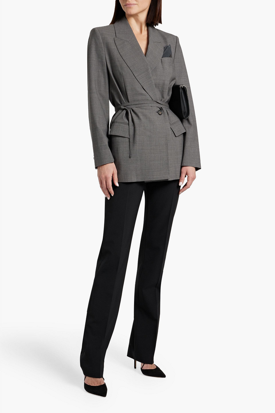 BRUNELLO CUCINELLI DOUBLE-BREASTED WOOL-BLEND BLAZER