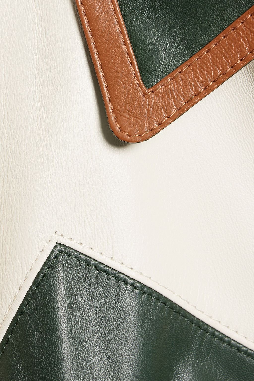 DOLCE&GABBANA Color-block leather bomber jacket