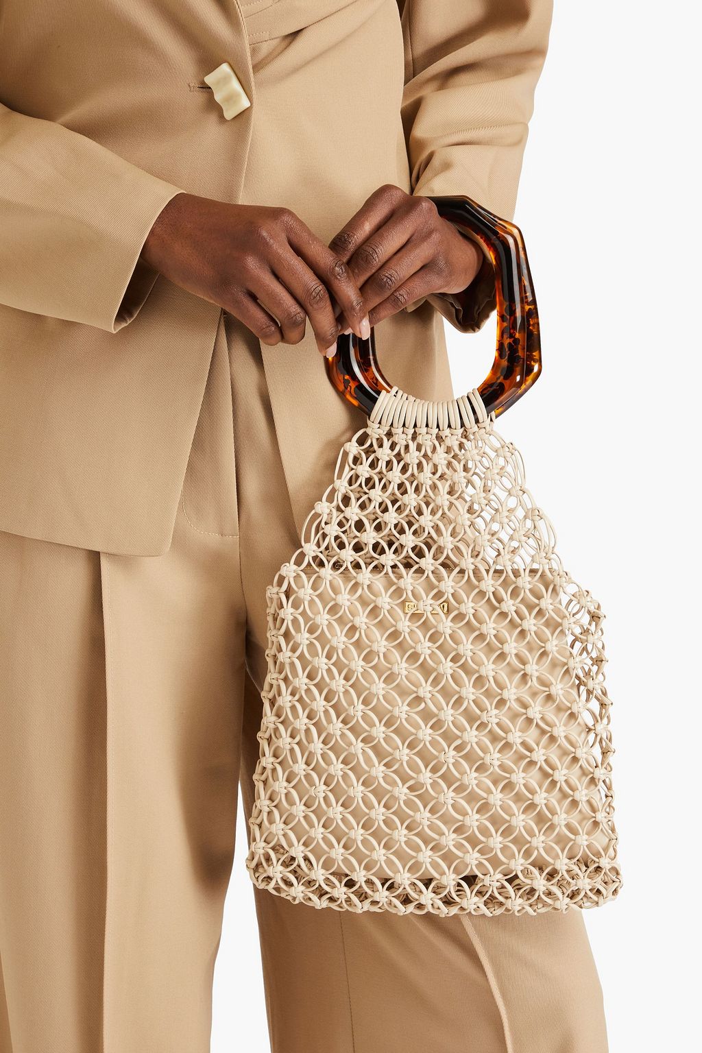SIMKHAI Myla embellished macramé leather tote