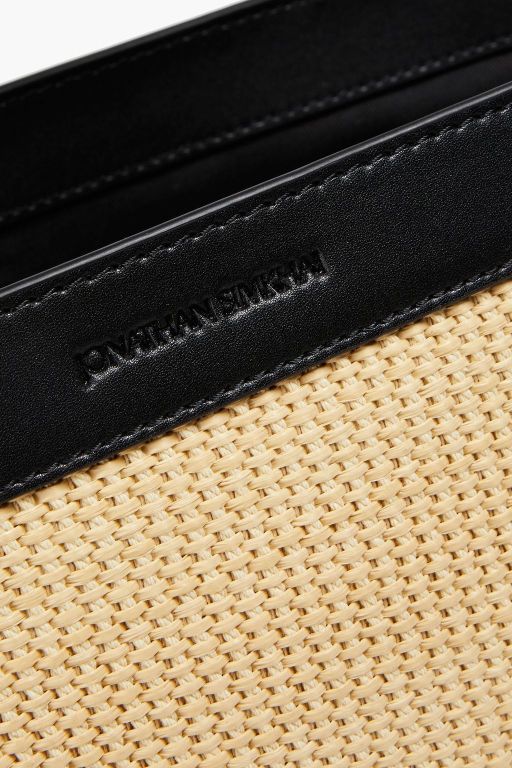 SIMKHAI Danya fringed raffia and faux leather tote