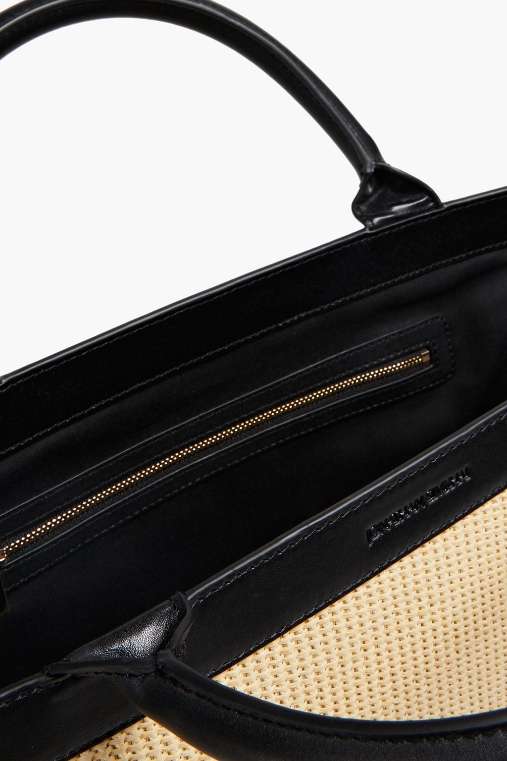 SIMKHAI Danya fringed raffia and faux leather tote