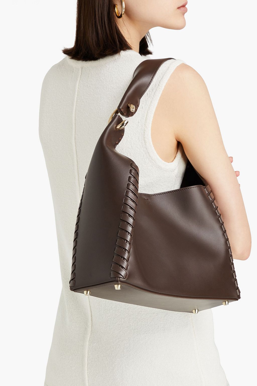 CHLOÉ Mate whipstitched leather shoulder bag