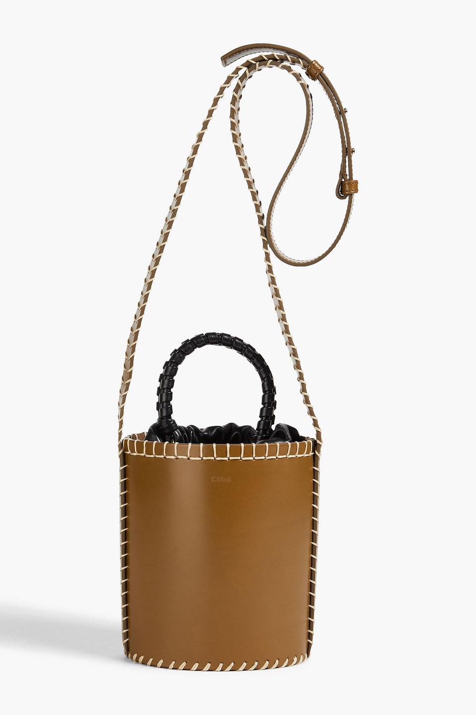 Chloé Leather Bucket Bag In Military-grün