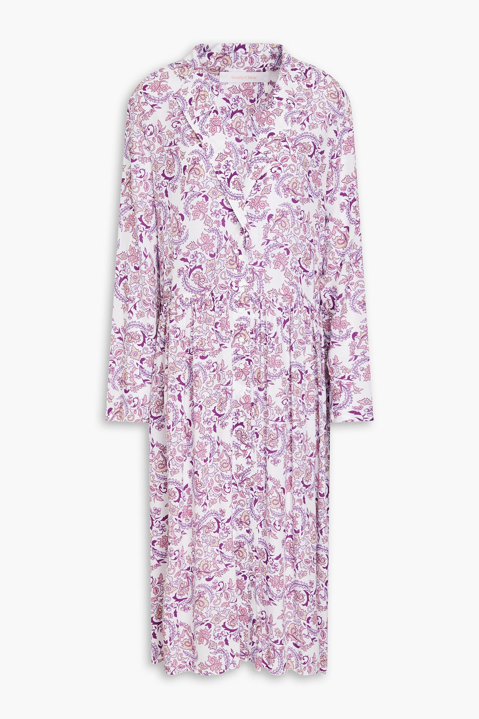 See By Chloé Paisley-print Crepe Coat In Purple