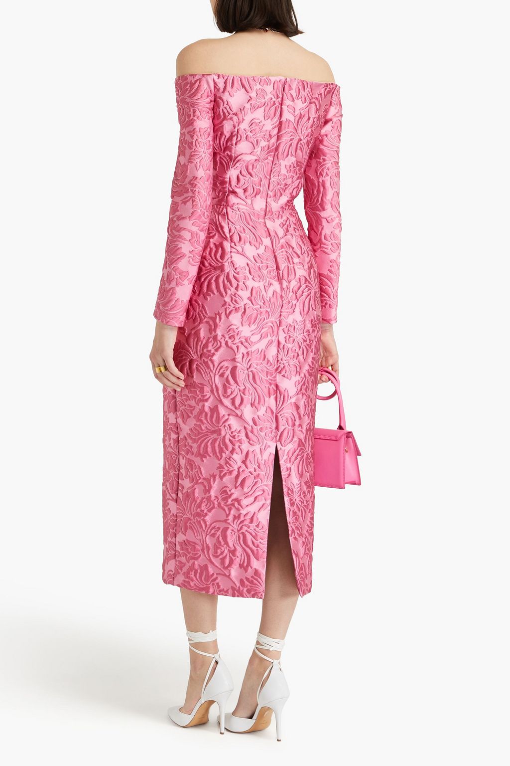 EMILIA WICKSTEAD Birch off-the-shoulder cloqué midi dress