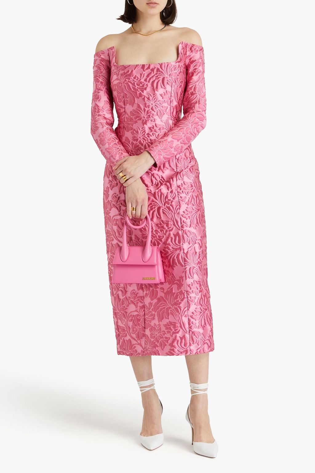 EMILIA WICKSTEAD Birch off-the-shoulder cloqué midi dress