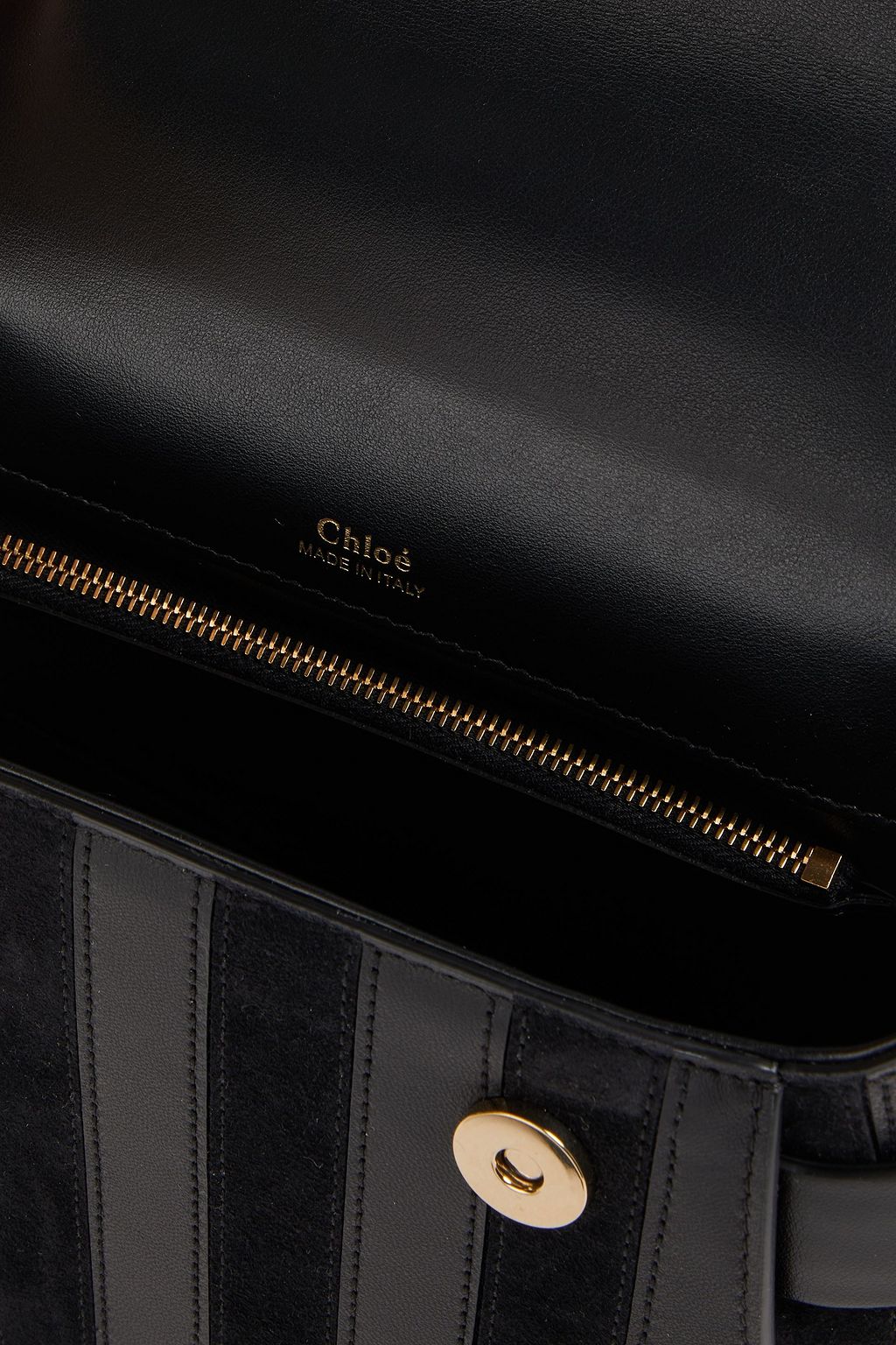 CHLOÉ حقيبة كروس بودي Nacha من جلد السويد والجلد