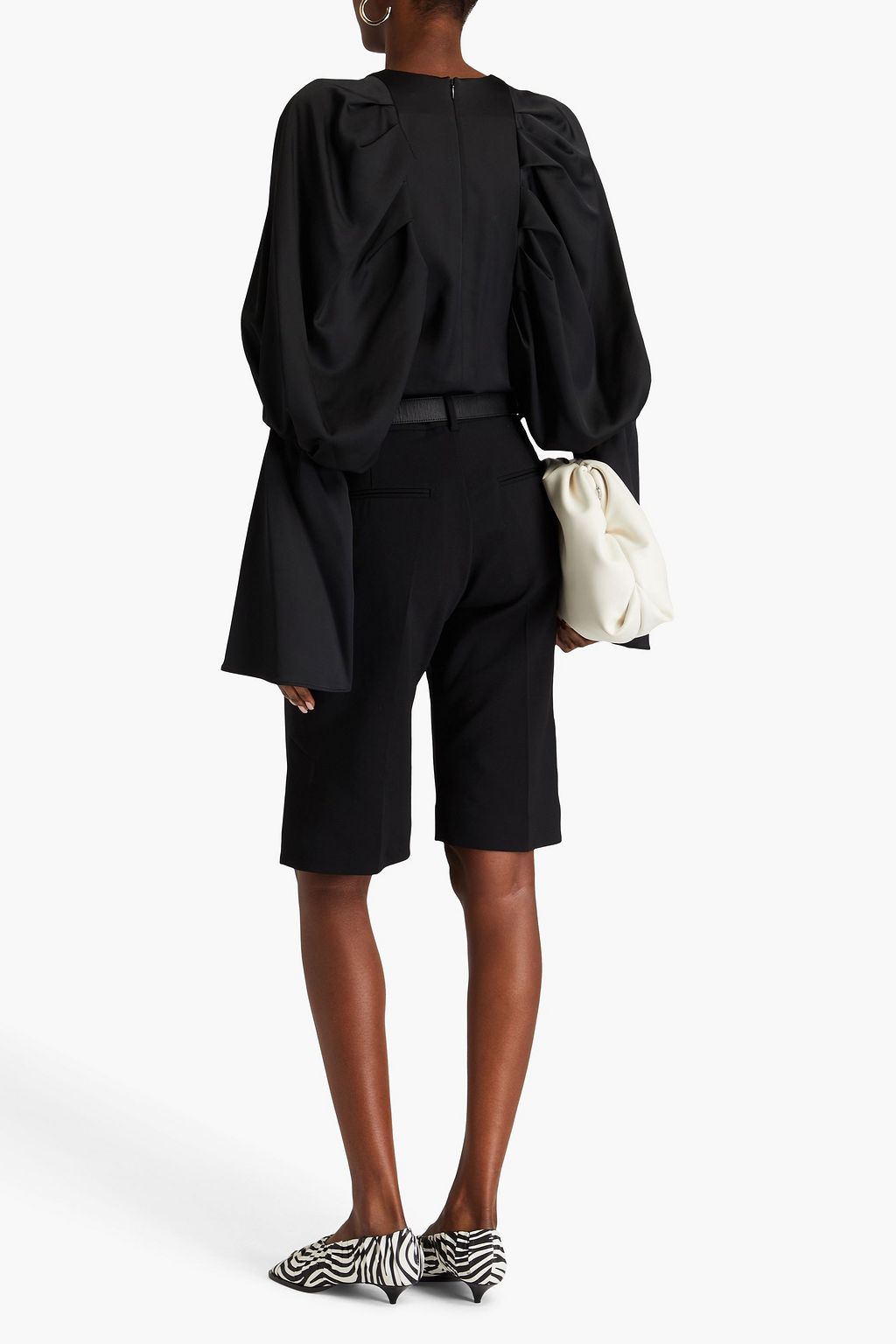 BY MALENE BIRGER بلوزة «باليدانا» من قماش جازار المصنوع من مزيج الصوف مزينة بكسرات