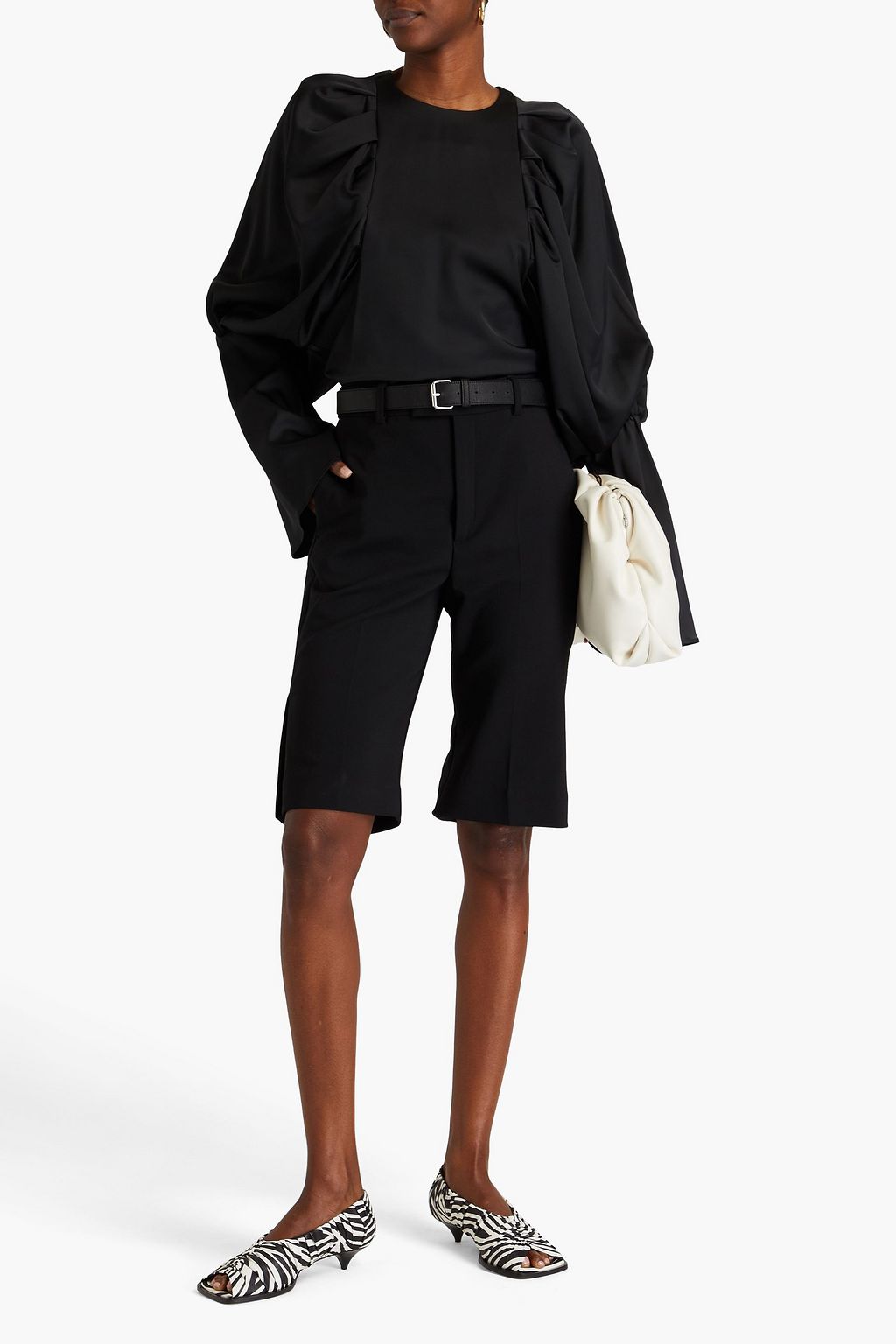 BY MALENE BIRGER بلوزة «باليدانا» من قماش جازار المصنوع من مزيج الصوف مزينة بكسرات