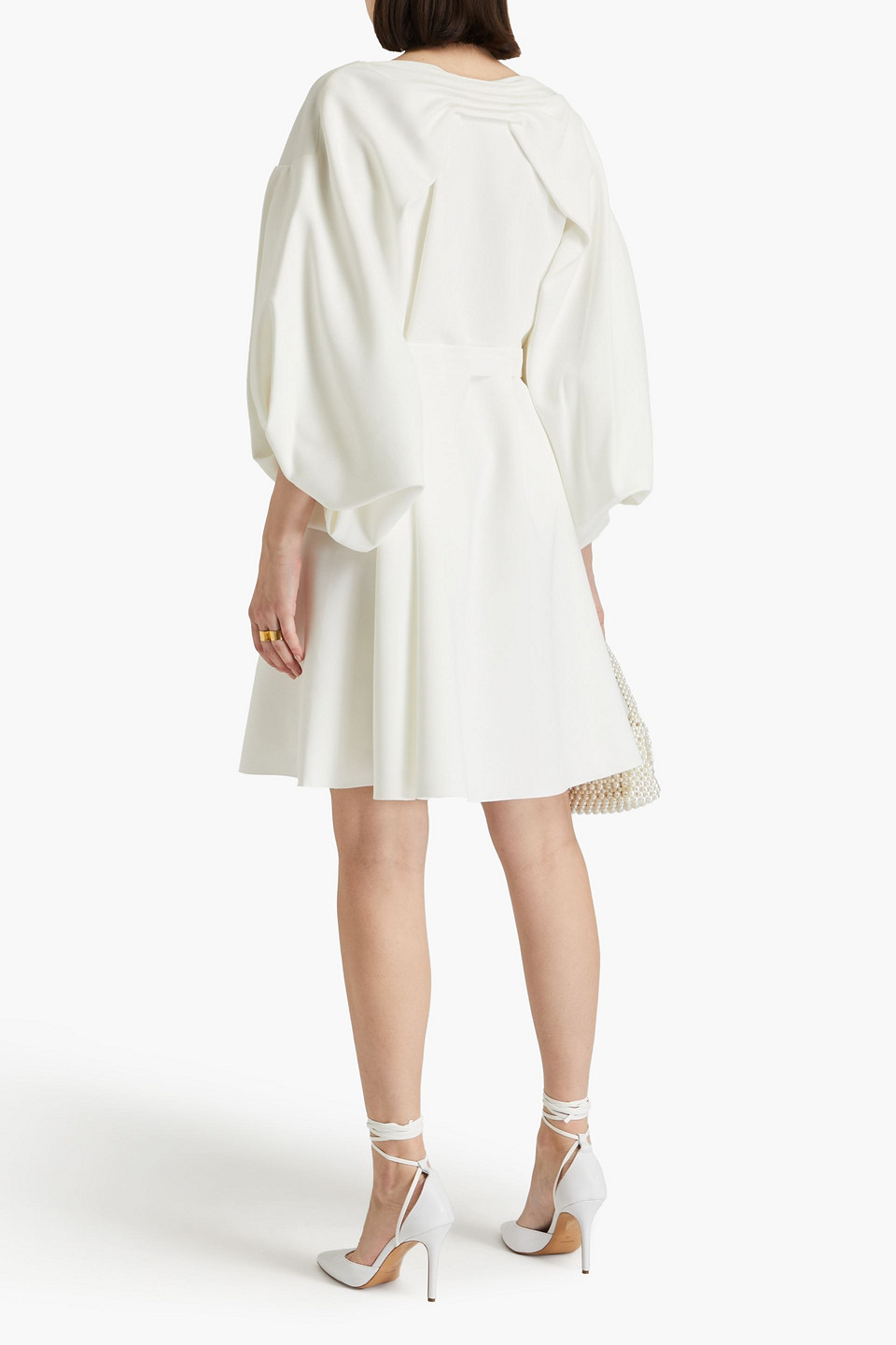 Shop Roksanda Belted Crepe Dress In Ivory