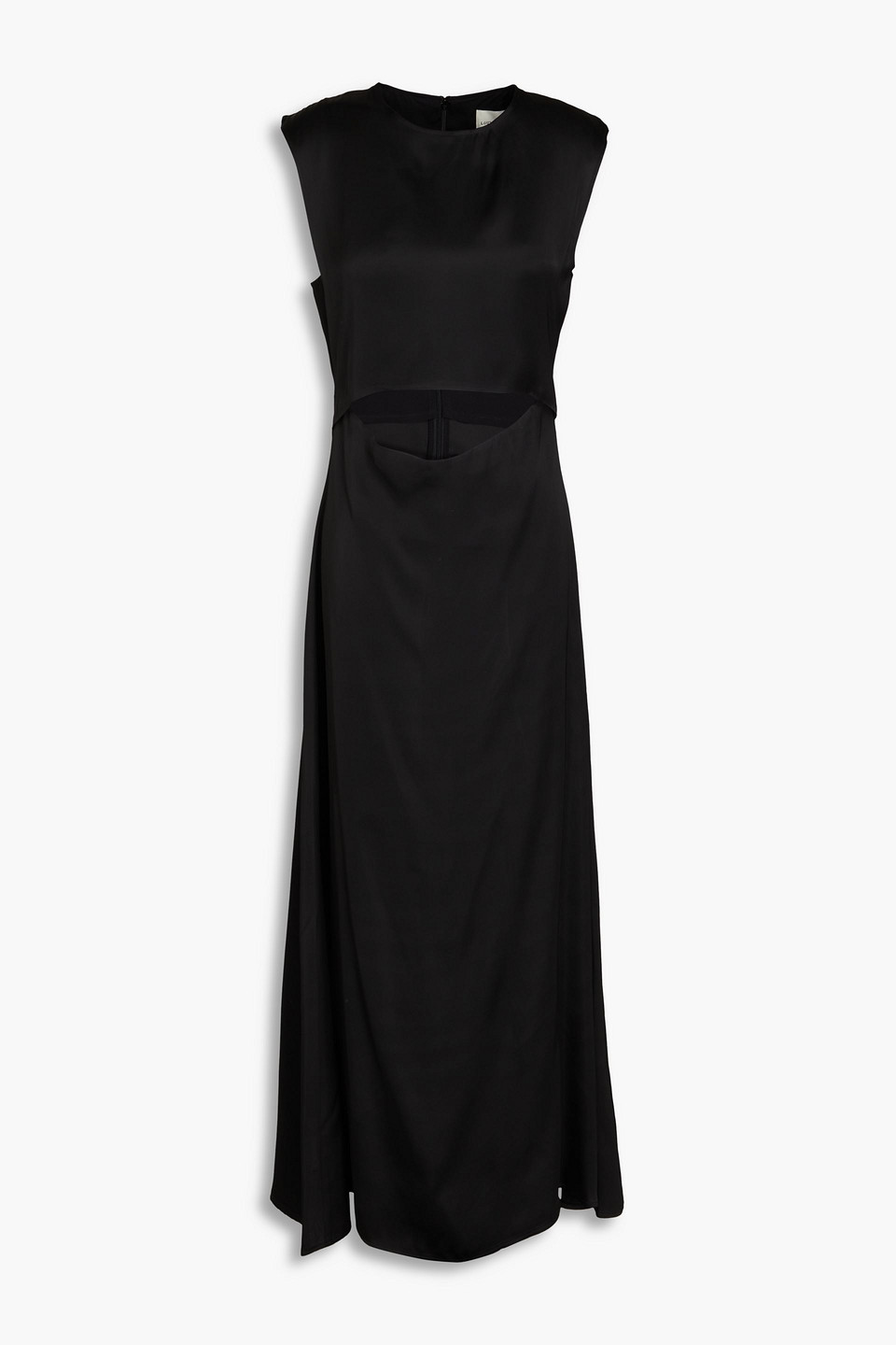 Shop Loulou Studio Copan Cutout Satin Midi Dress In Black