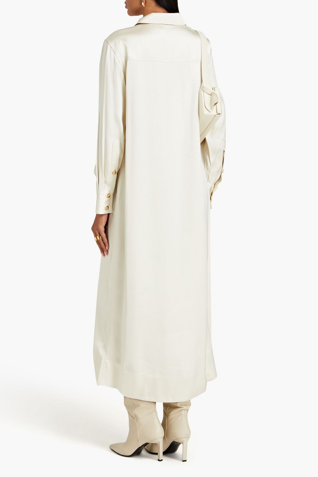 LOULOU STUDIO Ara satin midi shirt dress