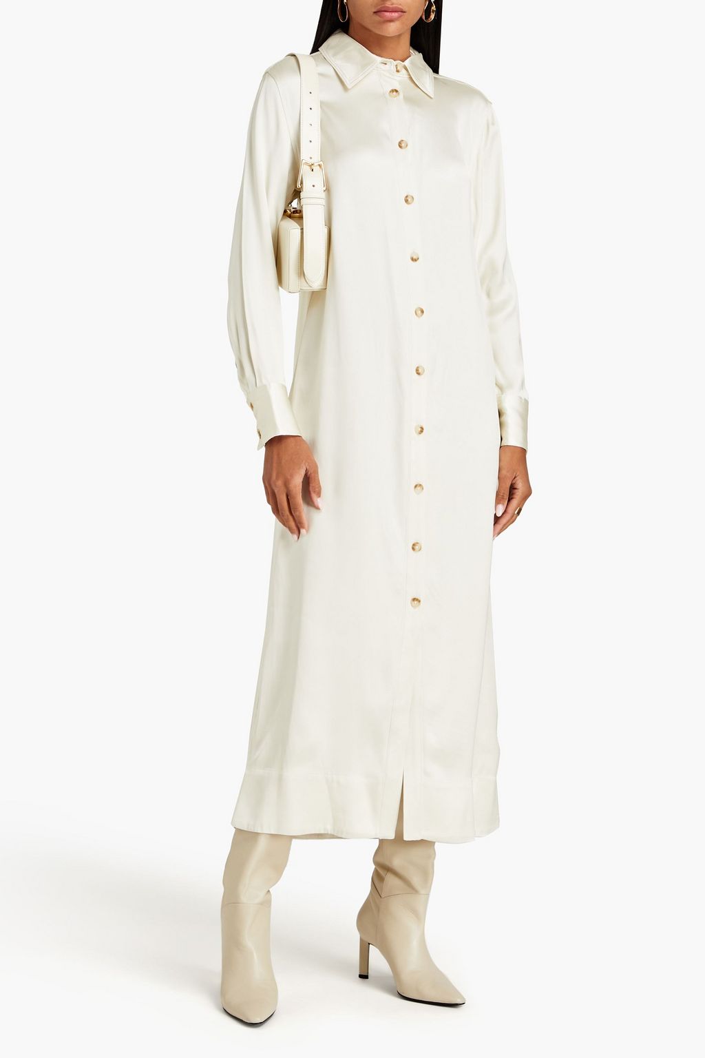LOULOU STUDIO Ara satin midi shirt dress