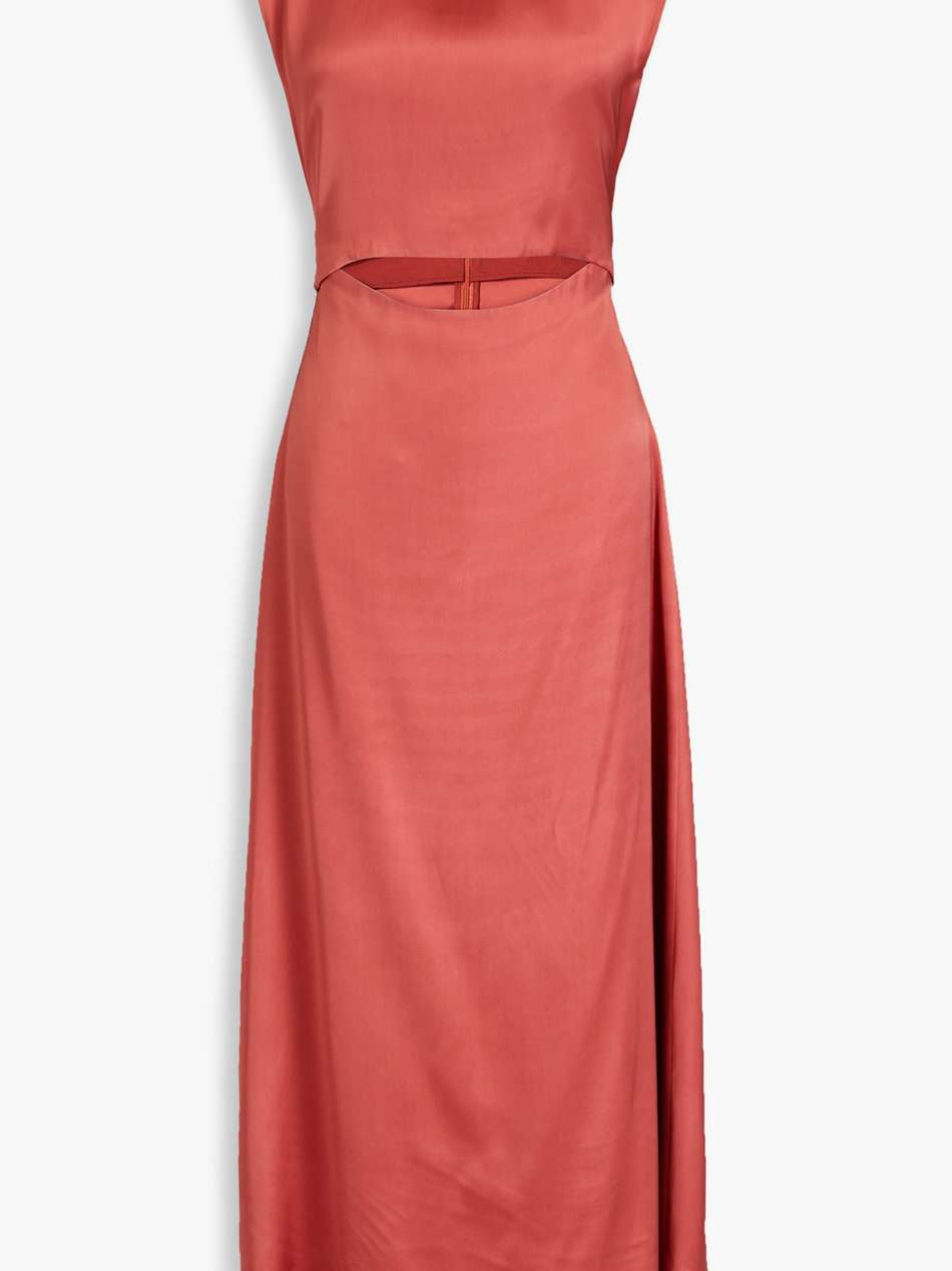 copan cutout satin midi dress