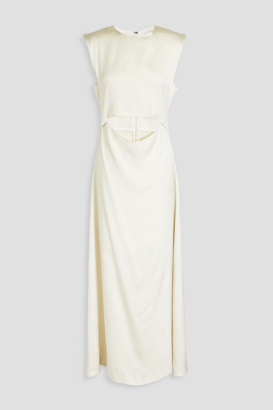 Loulou Studio Copan Viscose Satin Midi Dress In Ivory