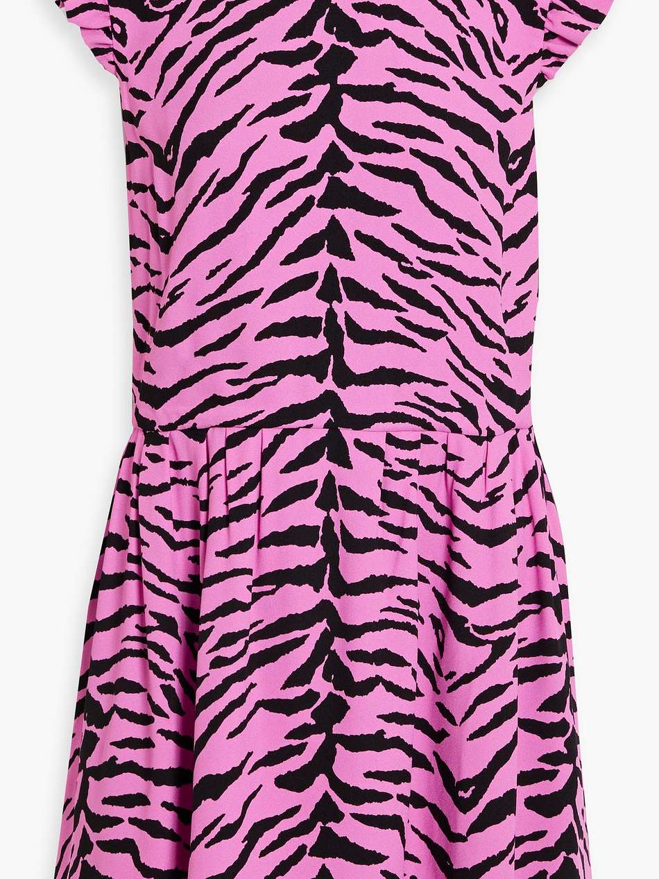 tiger-print crepe mini dress