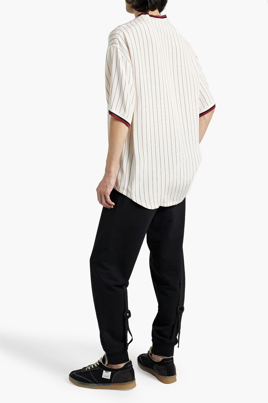 DOLCE&GABBANA Appliquéd pinstriped silk shirt