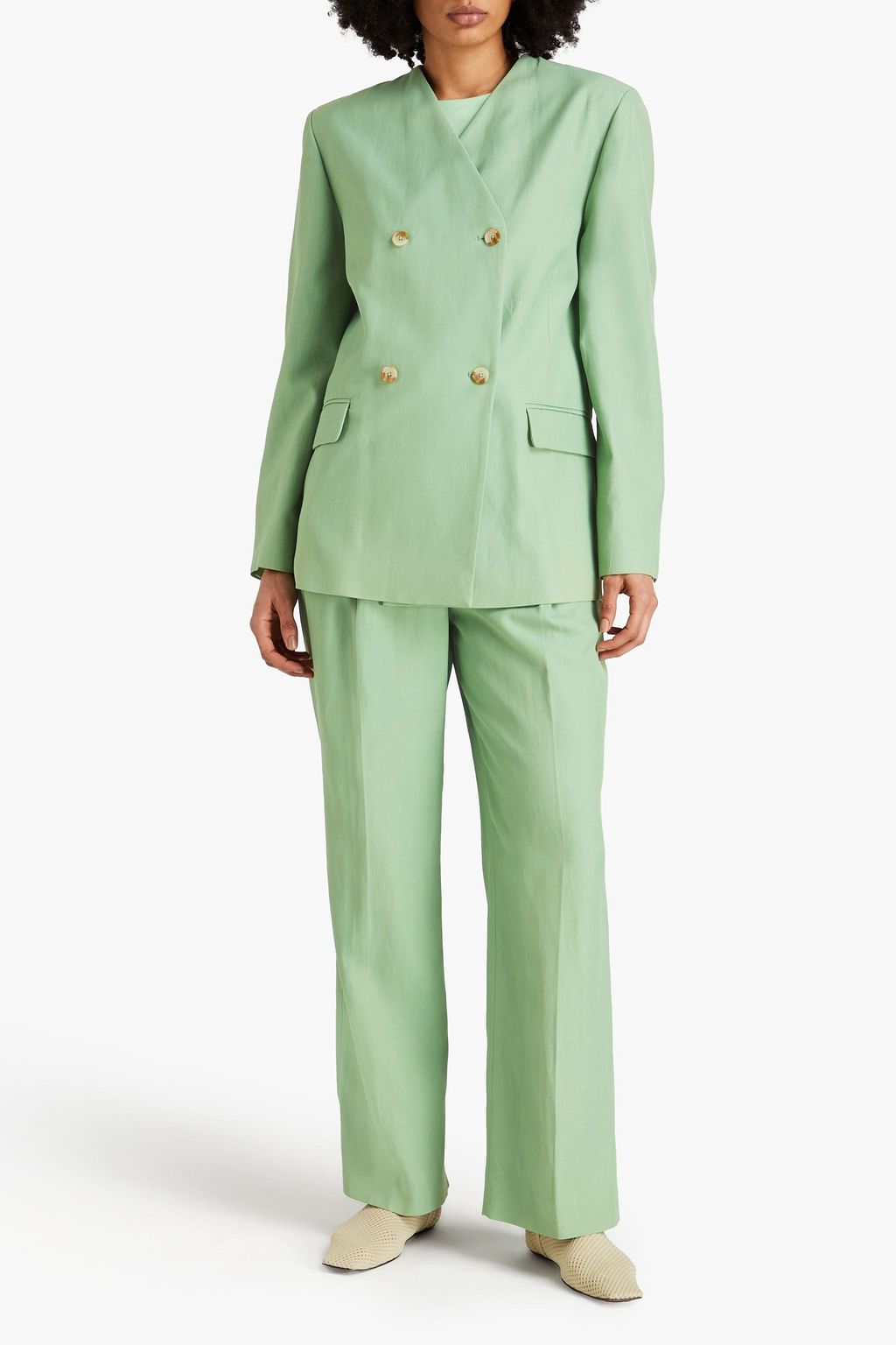 LOULOU STUDIO Double-breasted twill blazer