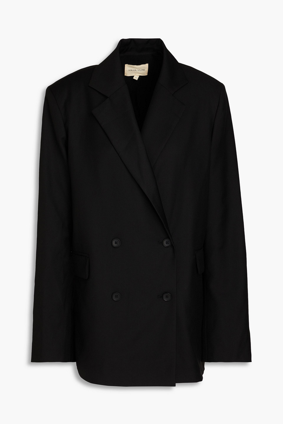 Loulou Studio - Double-breasted wool-twill blazer - Black - XL