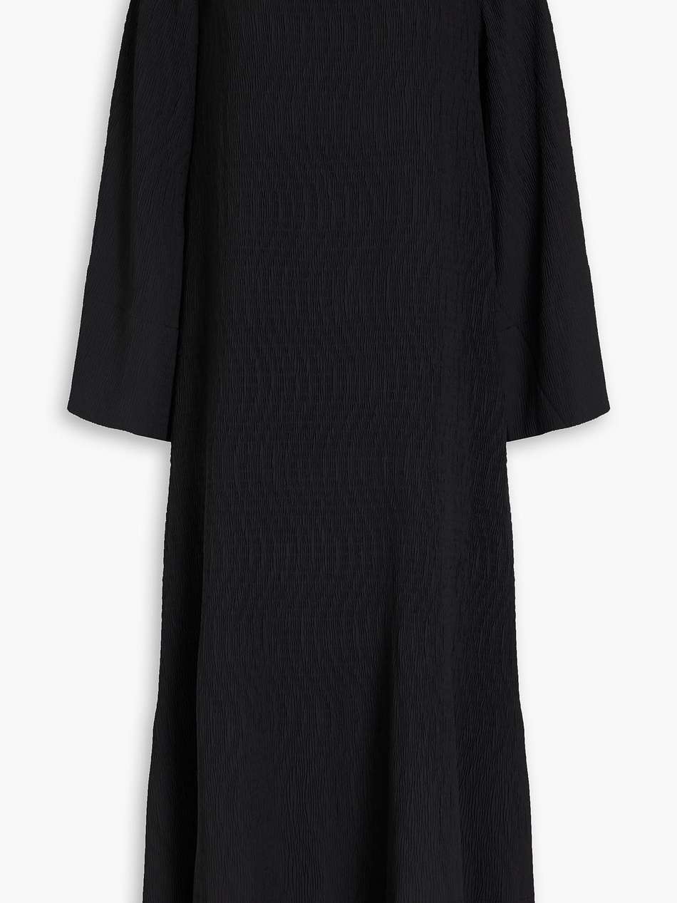 genevieve plissé-crepe midi dress