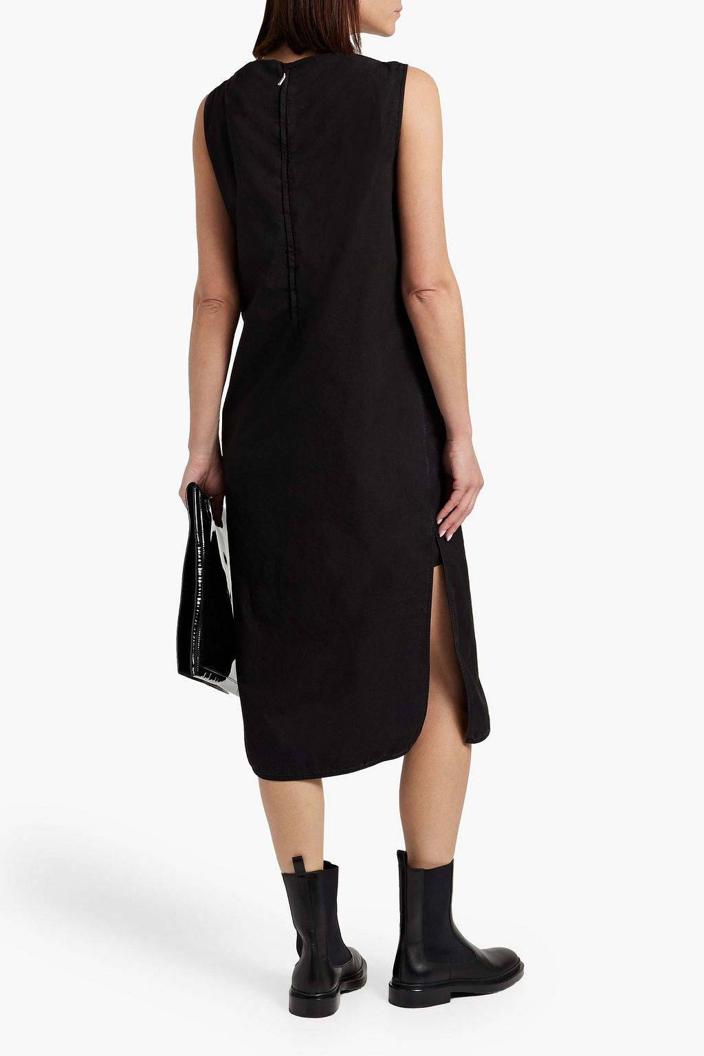 JIL SANDER Brushed cotton midi dress