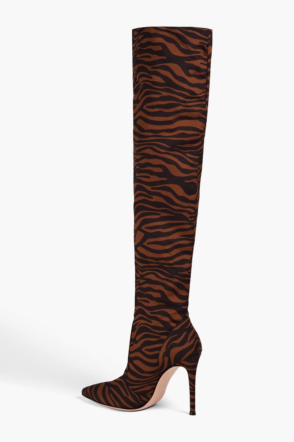 GIANVITO ROSSI Zebra-print crepe over-the-knee boots