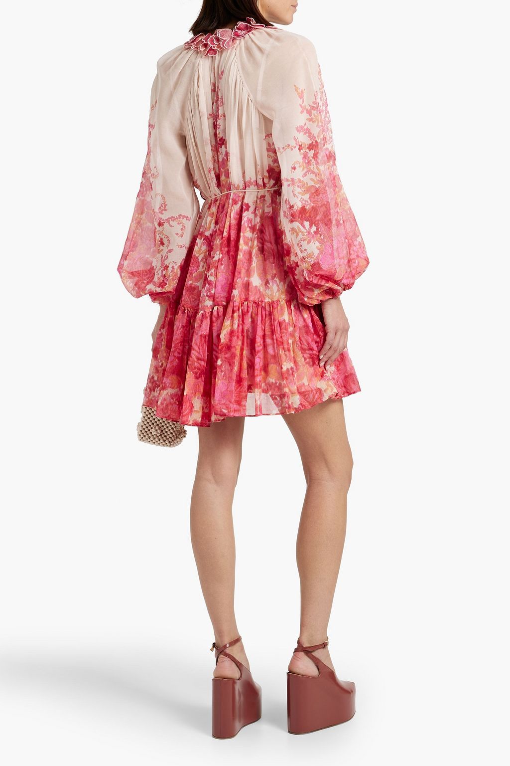 ZIMMERMANN コットン&シルク混 ミニワンピース フローラルプリント