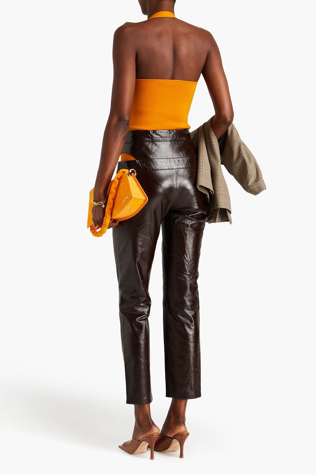 ZEYNEP ARCAY Karottenhose aus Leder mit Cut-outs