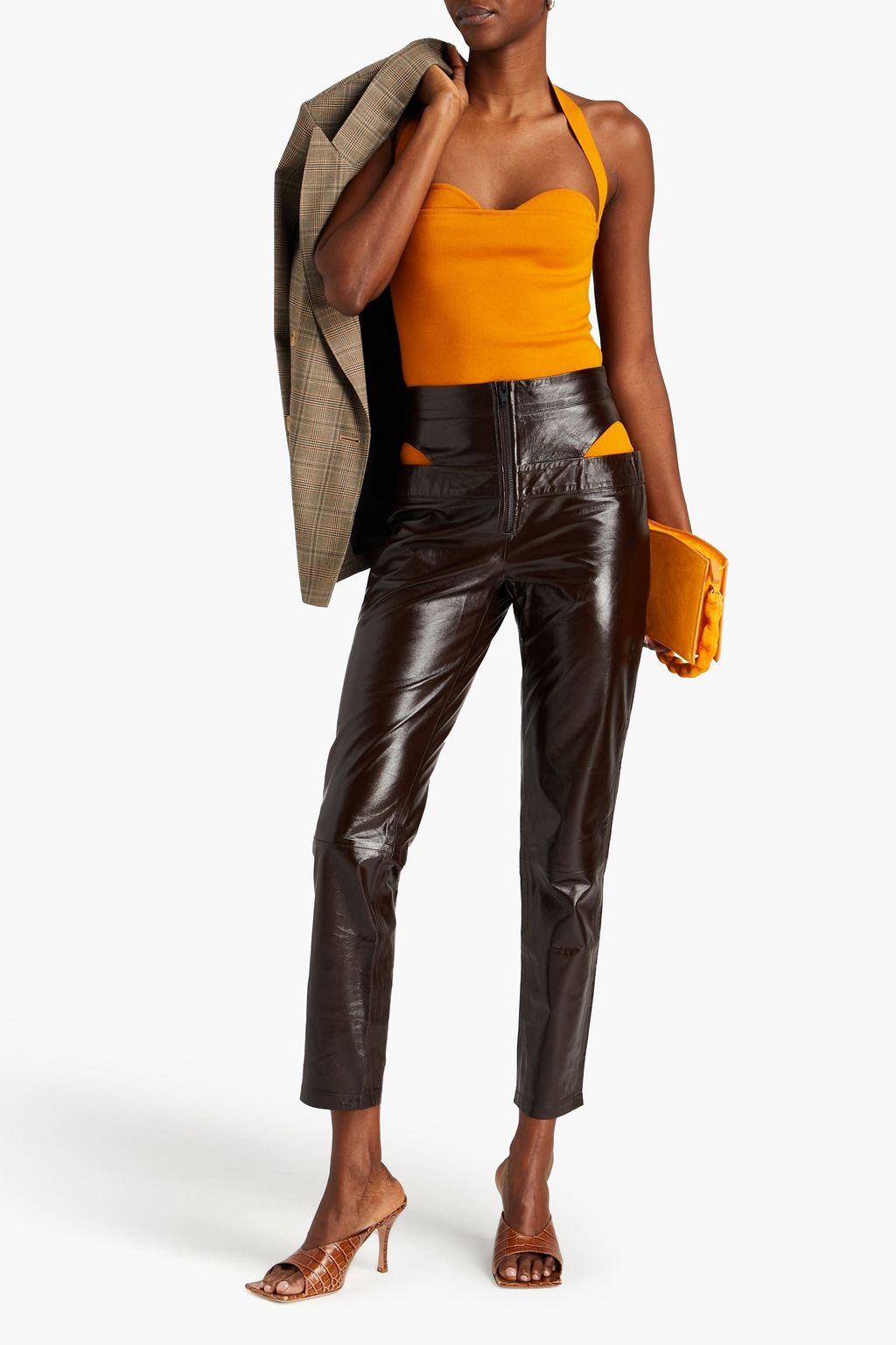 ZEYNEP ARCAY Karottenhose aus Leder mit Cut-outs
