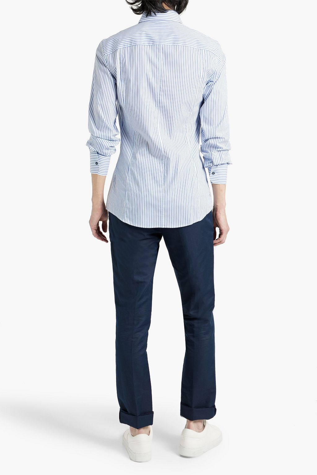 DOLCE&GABBANA Striped cotton-blend poplin shirt