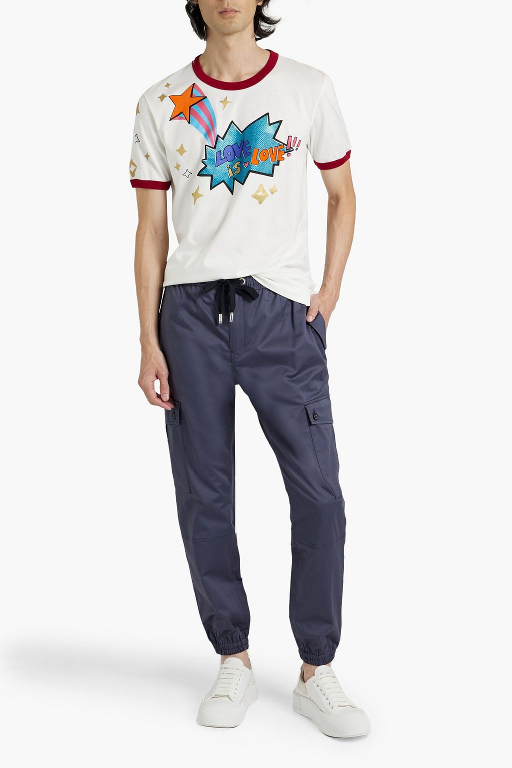 DOLCE&GABBANA Stretch-cotton drawstring cargo pants
