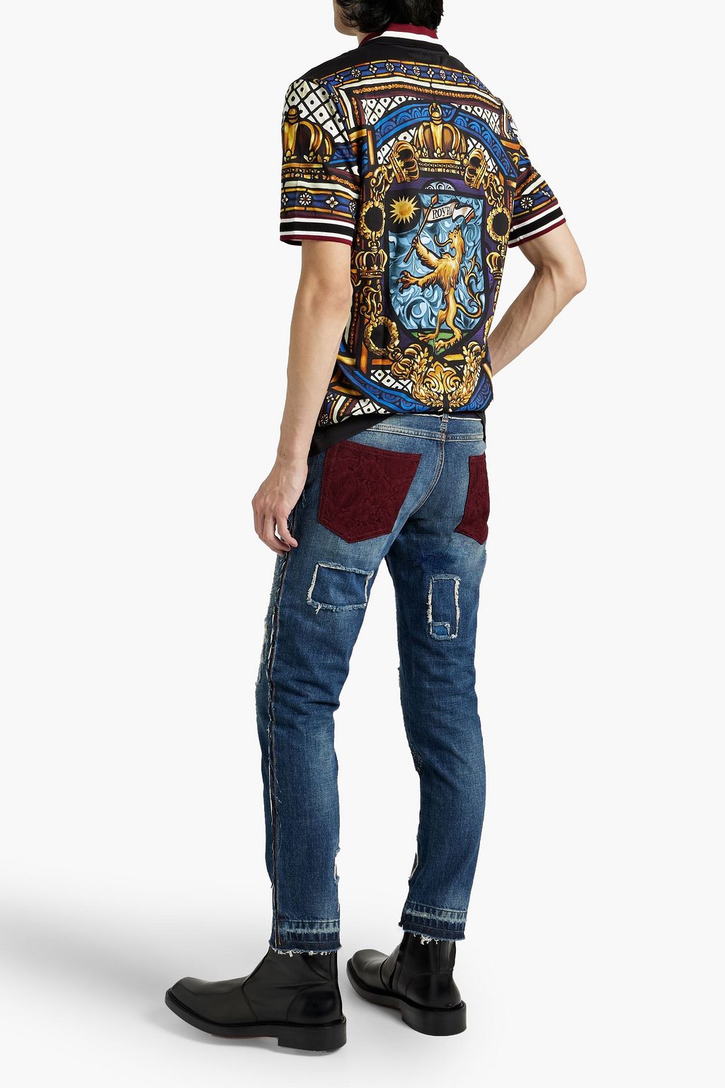 DOLCE&GABBANA Skinny-fit distressed denim jeans