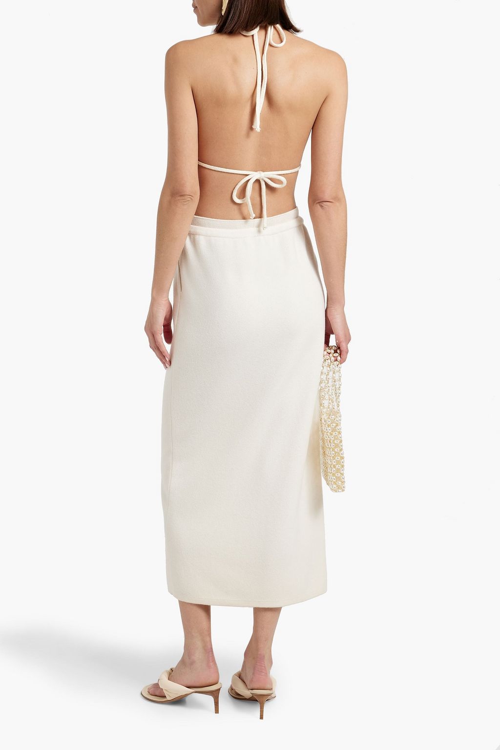 SAVANNAH MORROW Bustier aus gehäkelter Baumwolle und Seide