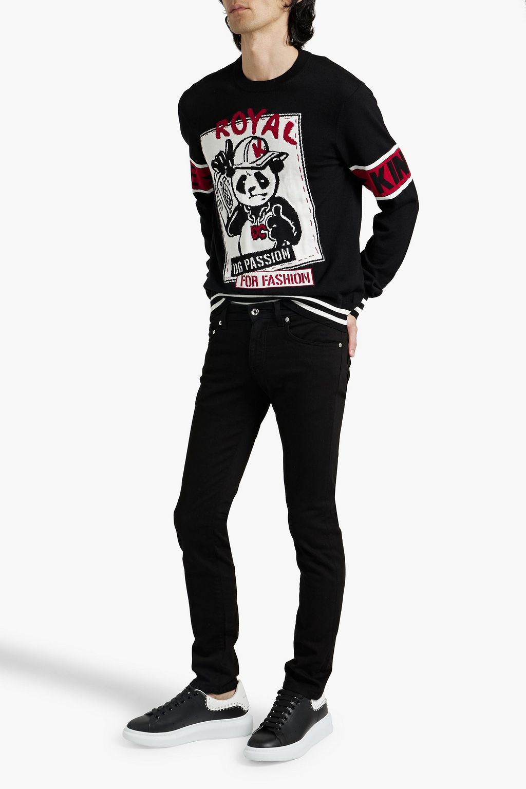 DOLCE&GABBANA Jacquard-knit wool sweater