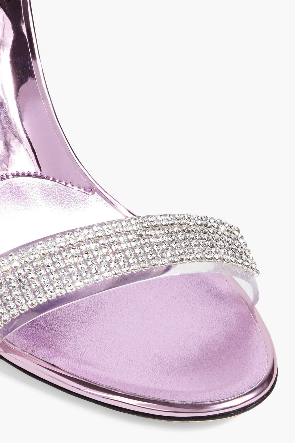 GIUSEPPE ZANOTTI Erwan crystal-embellished PVC and mirrored-leather sandals